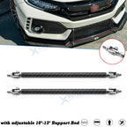 Carbon Style Bumper Lip Splitter Strut Rod Bar Stabilizer for Honda Civic (2016–2021)