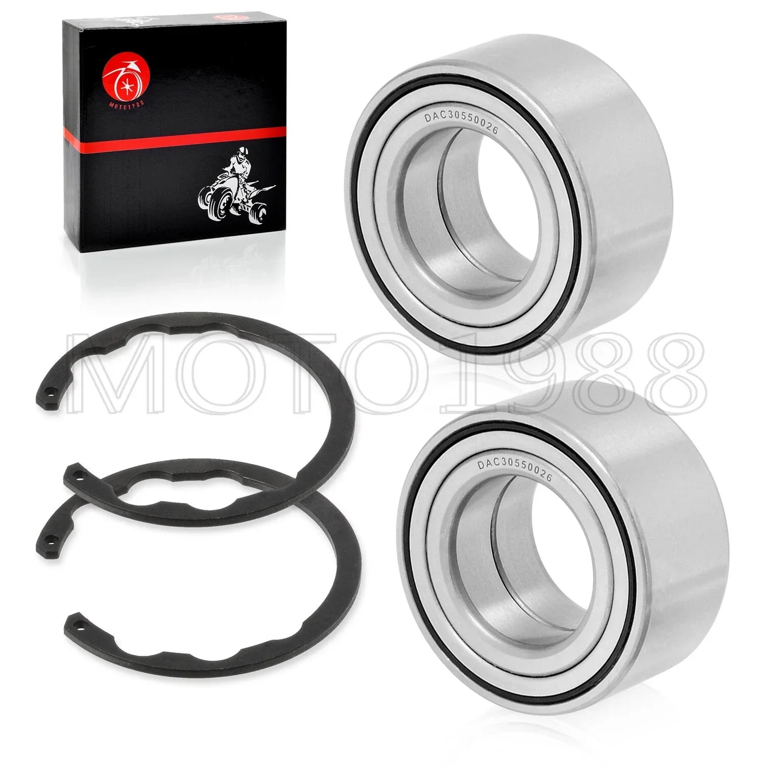 2 x Front Wheel Bearings + CIRCLIP for Kawasaki Bayou 300/400 4x4