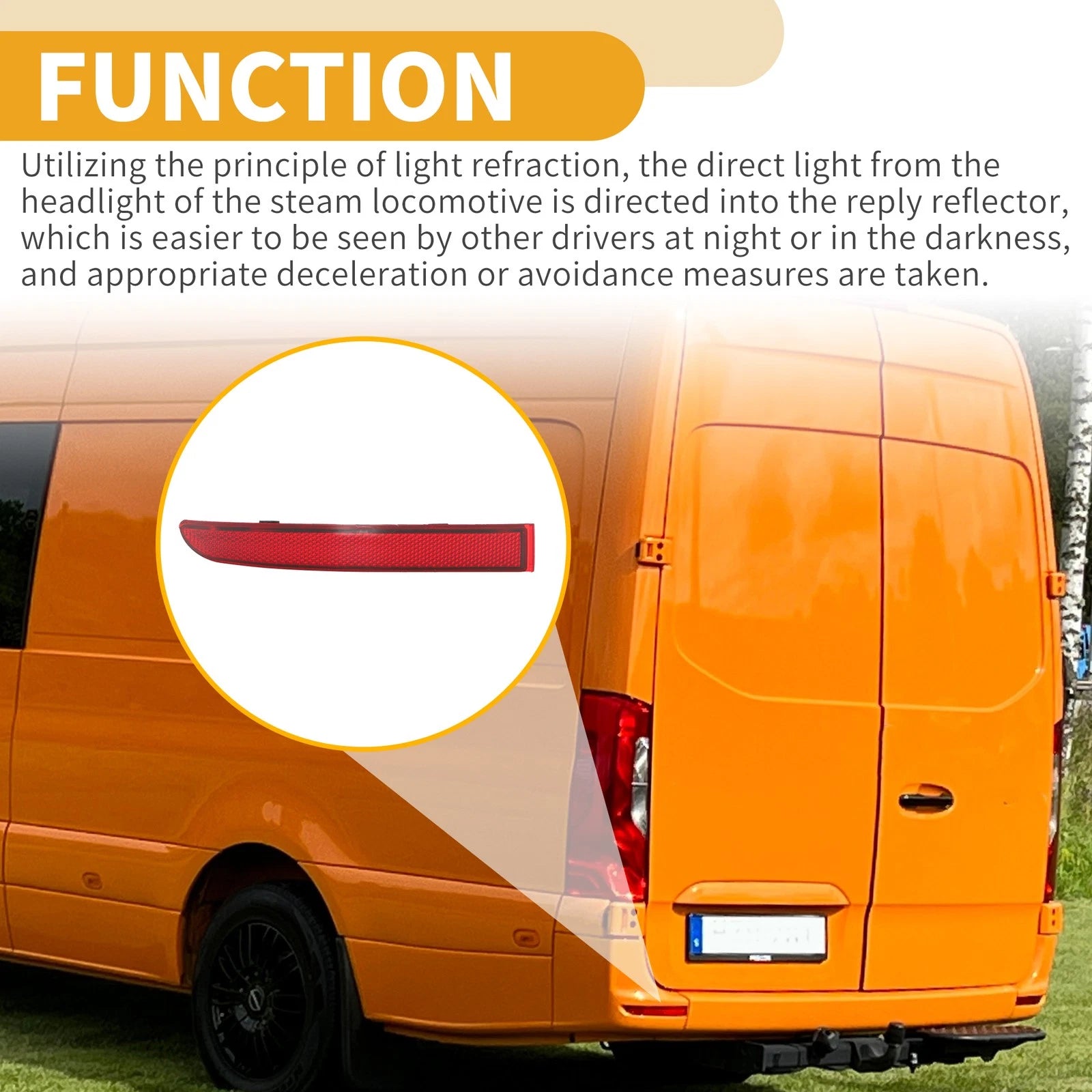 Rear Left Bumper Reflector No.A9108204800 for Mercedes Sprinter 1500 (2019–2022)