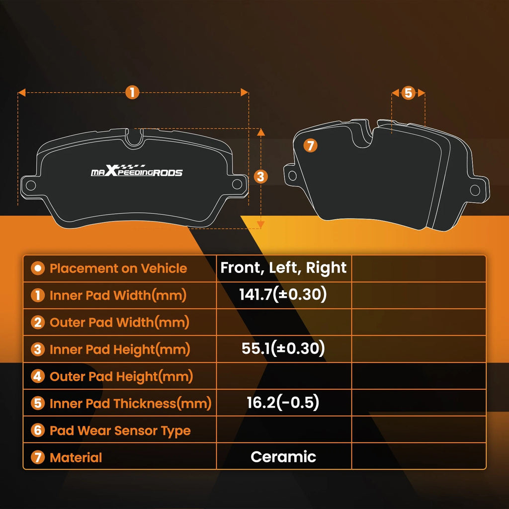 Set of 2 Drilled & Slotted Brake Rotors with Ceramic Pads for Nissan Altima (2013–2023)