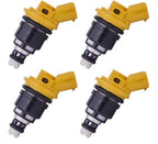 4 x 555cc Yellow Top Side Feed Fuel Injectors for Subaru WRX GC8 (2002-2007)