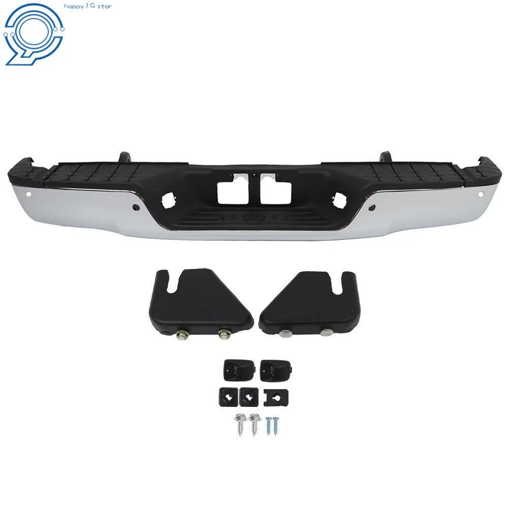 Chrome Rear Step Bumper for Toyota Tundra (2007–2013) with Sensor Holes