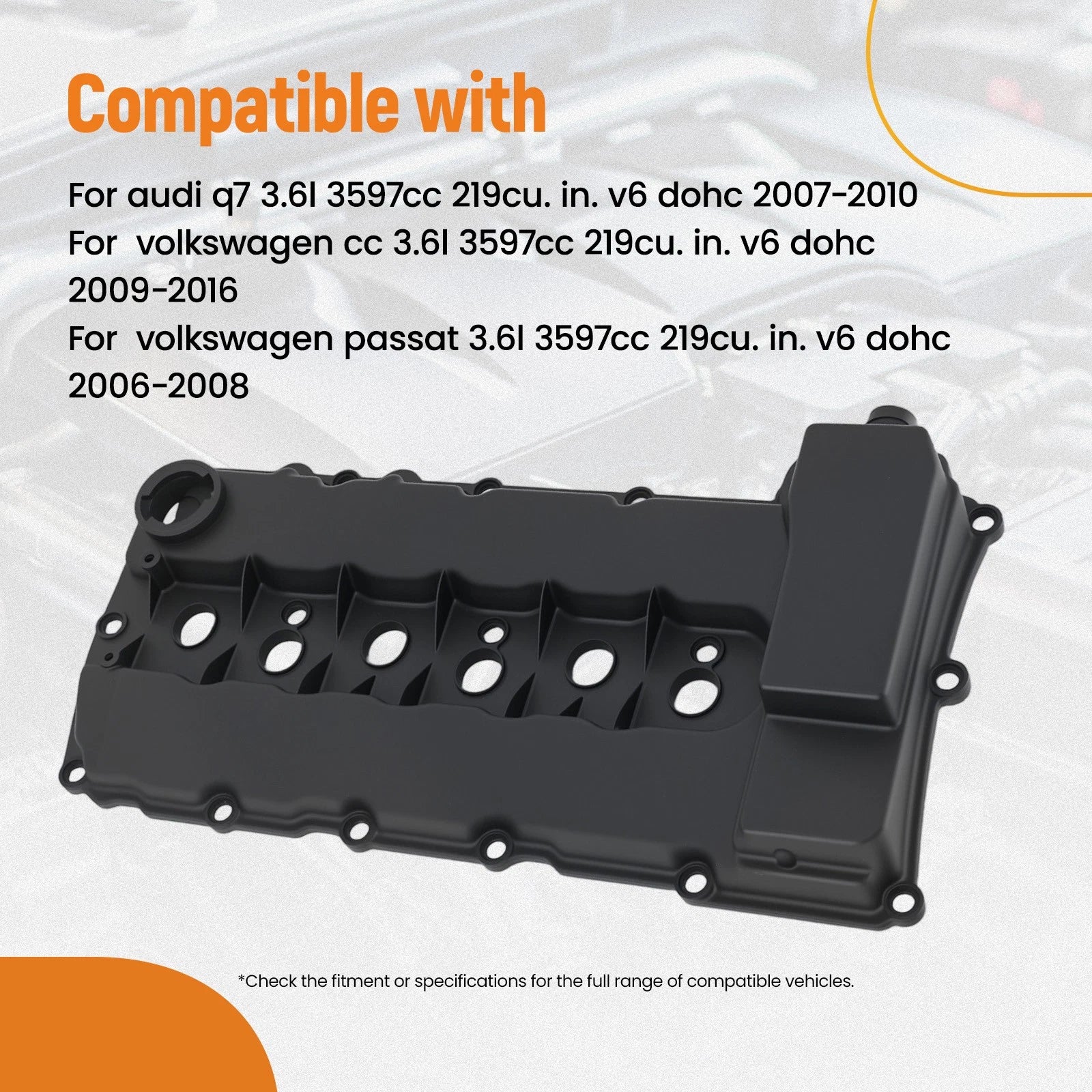 Engine Valve Cover with Gasket for Audi Q7 VW CC (2009–2016)