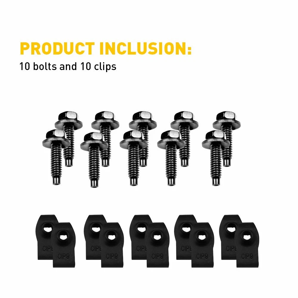 Set of 40 Body Bolts U-nut Clips for Ford Truck