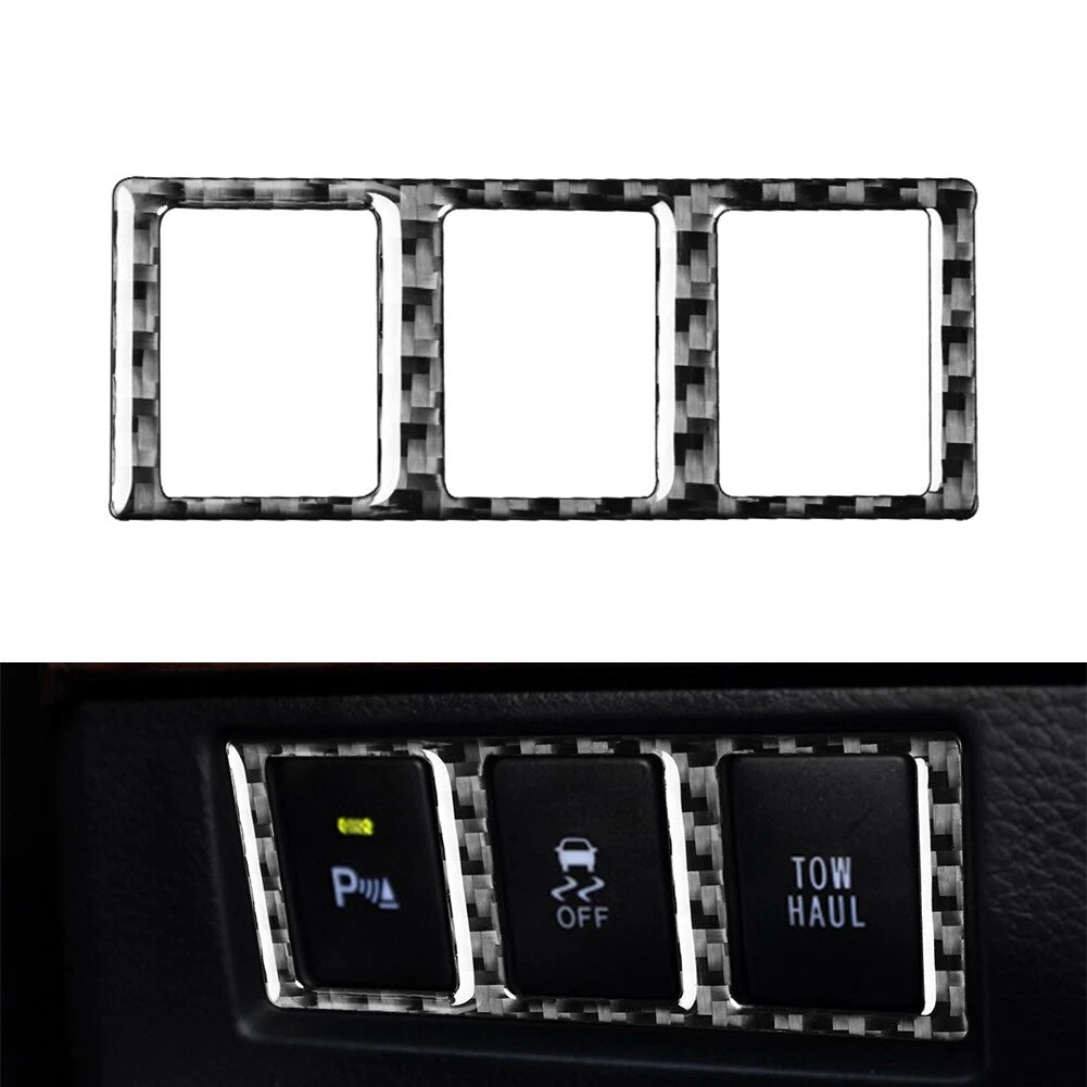 Black Carbon Fiber Interior Mode Switch Cover Trim for Toyota Tundra (2014–2021)