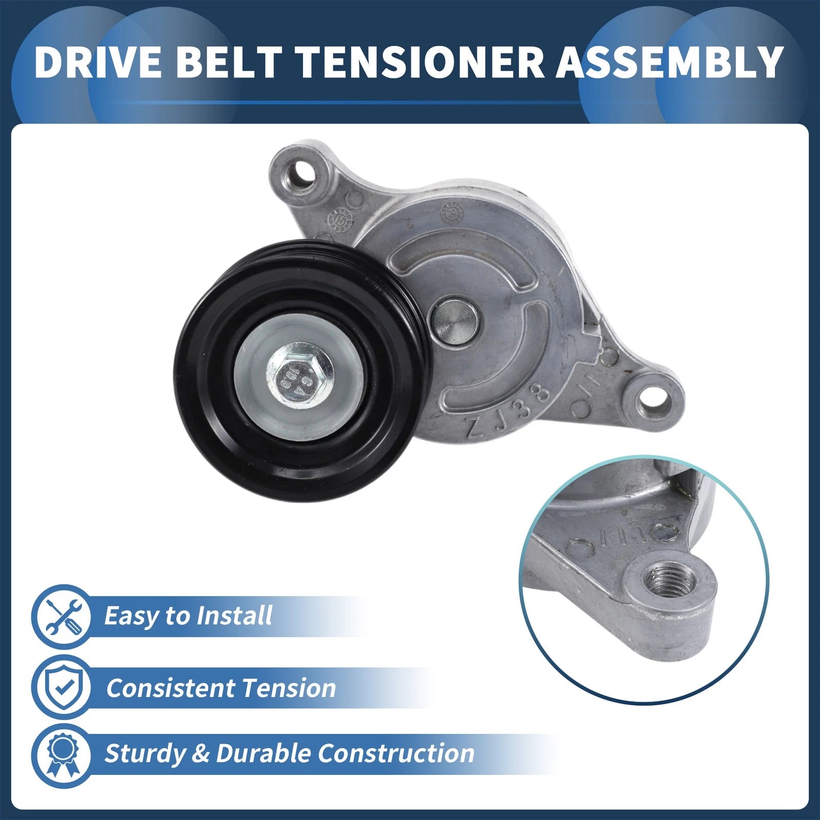 Belt Tensioner for Mazda 3 1.6 (2008–2019) No.ZJ3815980B Metal 1 Pc