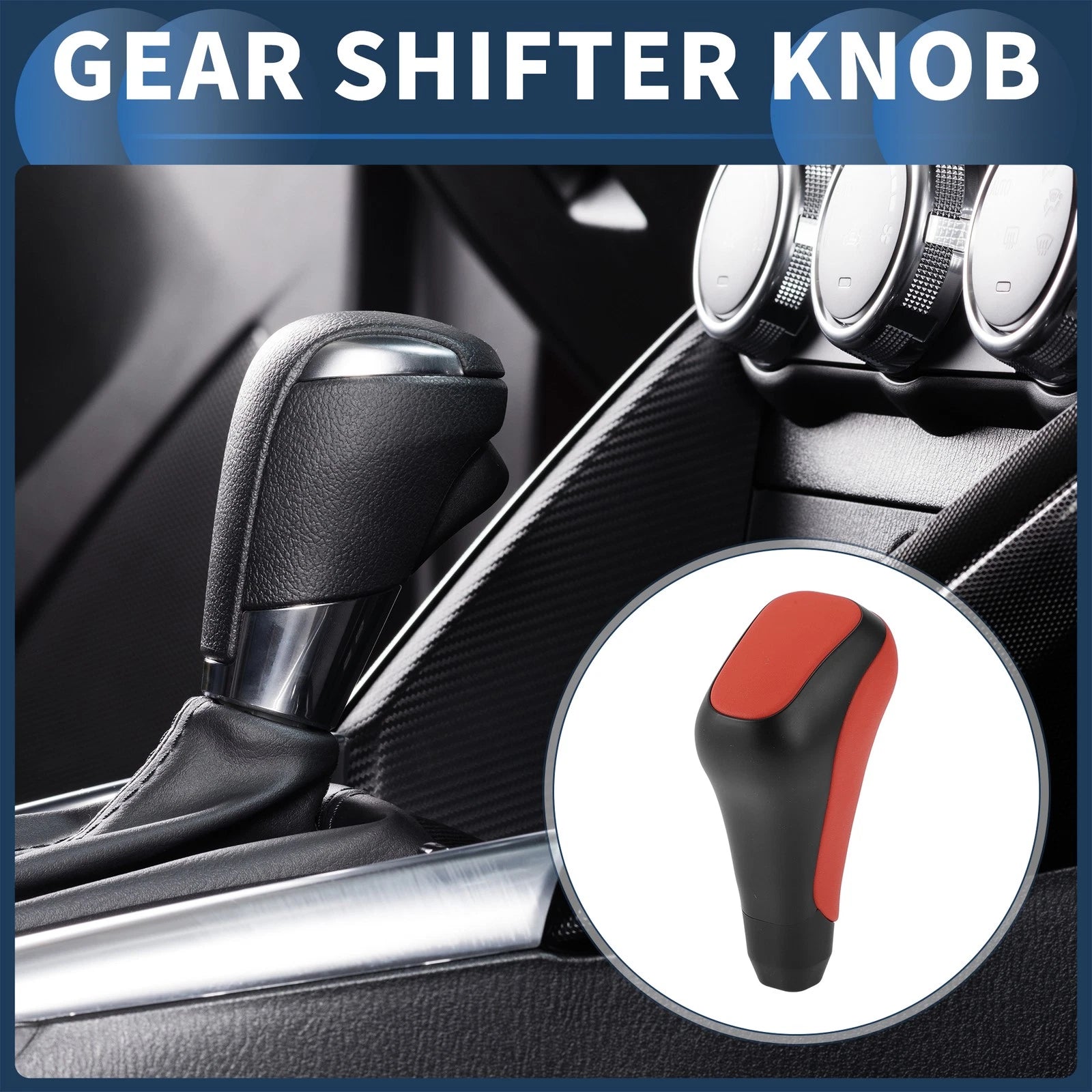 Automatic Gear Shifter Knob for Toyota 4Runner (2012–2021) Faux Leather Black Red