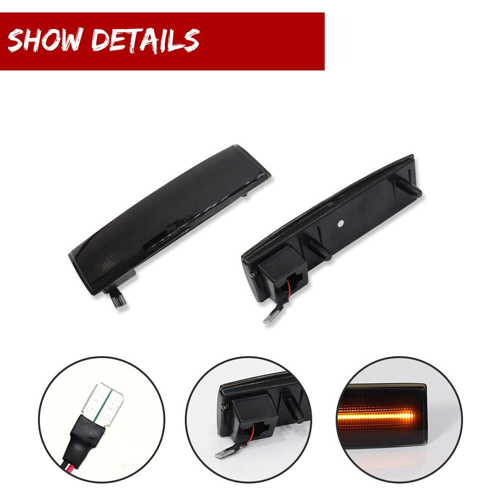 2X Smoked Amber LED Side Marker Lights for Chevy S10 GMC Jimmy (1994–2004)