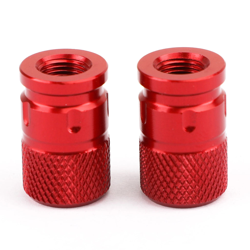 2pcs CNC Red Anti-Theft Tire Valve Stem Caps for Car Truck Bike Motorcycle