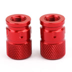 2pcs CNC Red Anti-Theft Tire Valve Stem Caps for Car Truck Bike Motorcycle