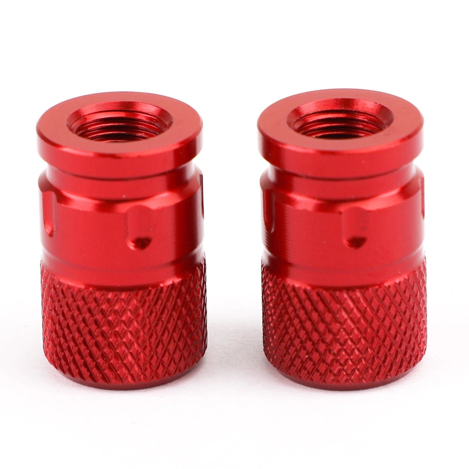 2pcs CNC Red Anti-Theft Tire Valve Stem Caps for Car Truck Bike Motorcycle