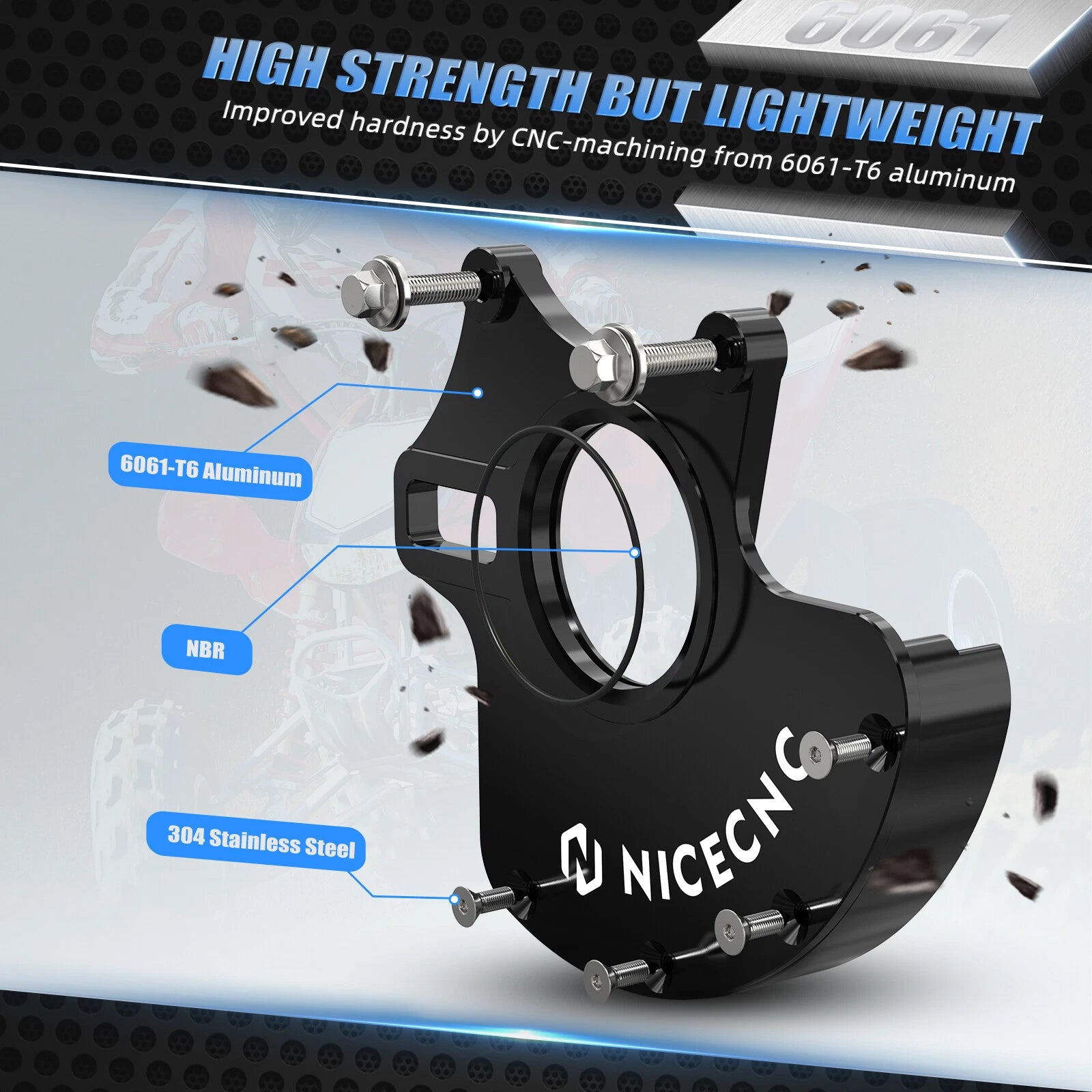 Rear Caliper Bracket Rotor Guard for Honda TRX450R/TRX450ER (2006–2014) Black