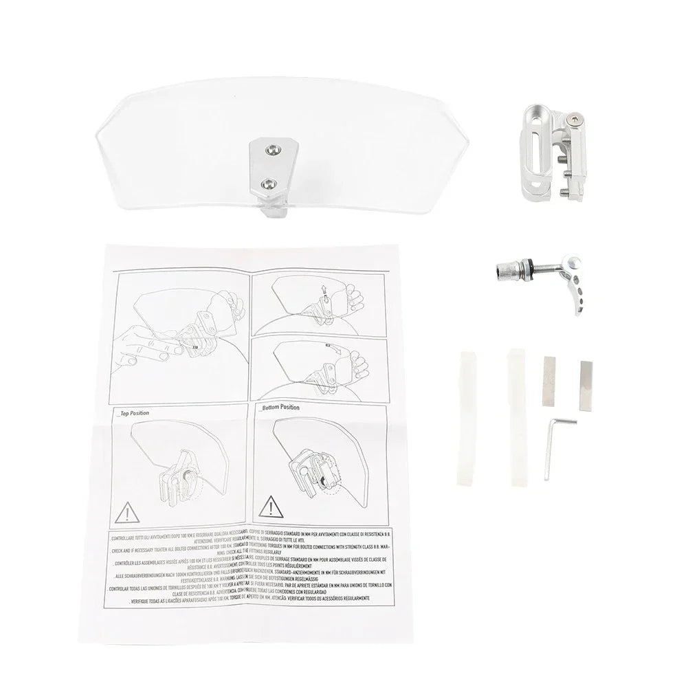 Universal Adjustable Clear Clip-On Windshield Air Deflector for Car