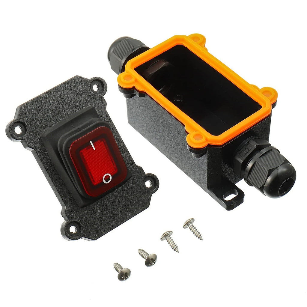 12V 20A Waterproof Rocker Switch IP65 with Red Light for Outdoor Use