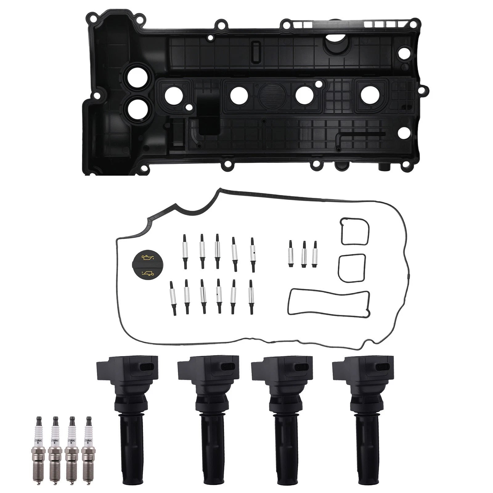 Valve Cover with Ignition Coils & Spark Plugs for Ford Fusion (2013–2016)