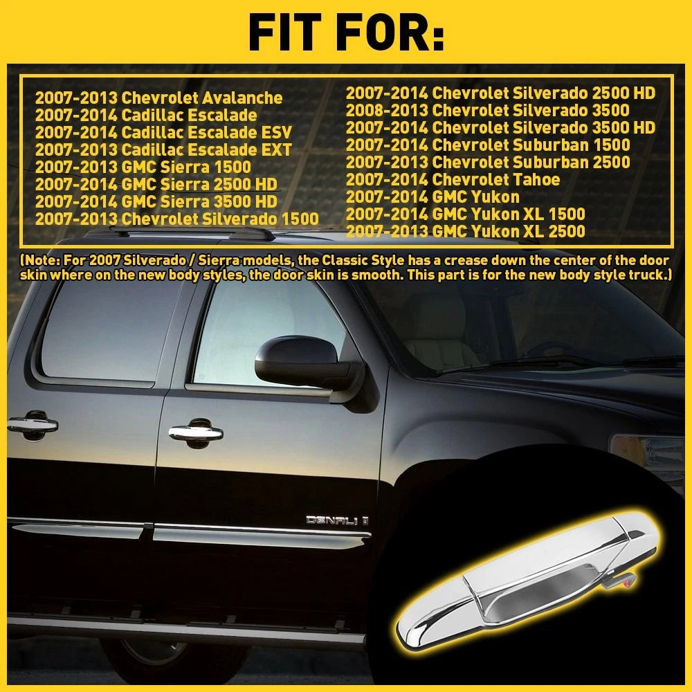 Chrome Door Handle Right RH Front for Chevy GMC Pickup Truck (1999–2006)