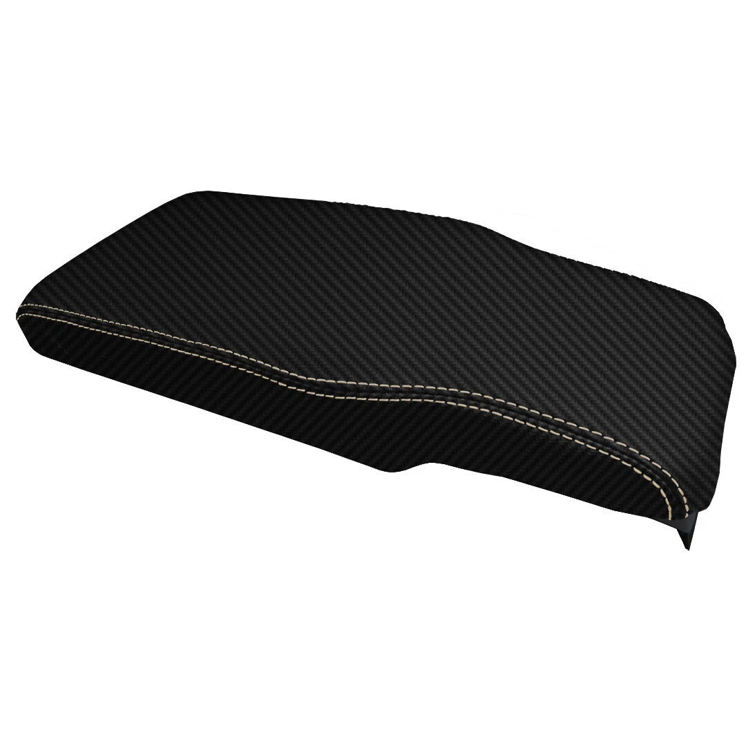 Console Lid Cover for Lincoln Town Car (2003–2011) PVC Carbon Beige Stitch