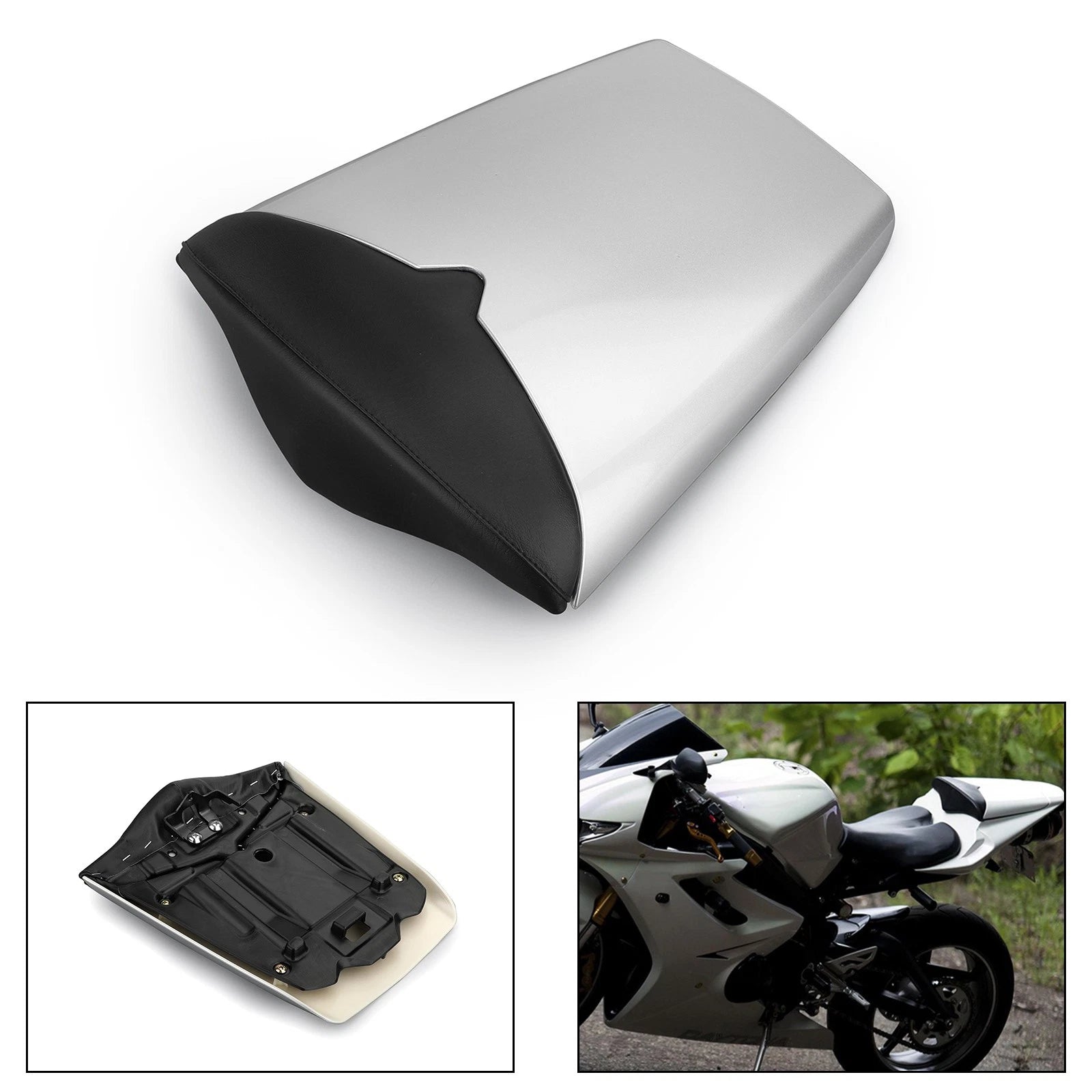 ABS Rear Pillion Seat Cowl Fairing Cover for Daytona 675 (2006–2012) Silver
