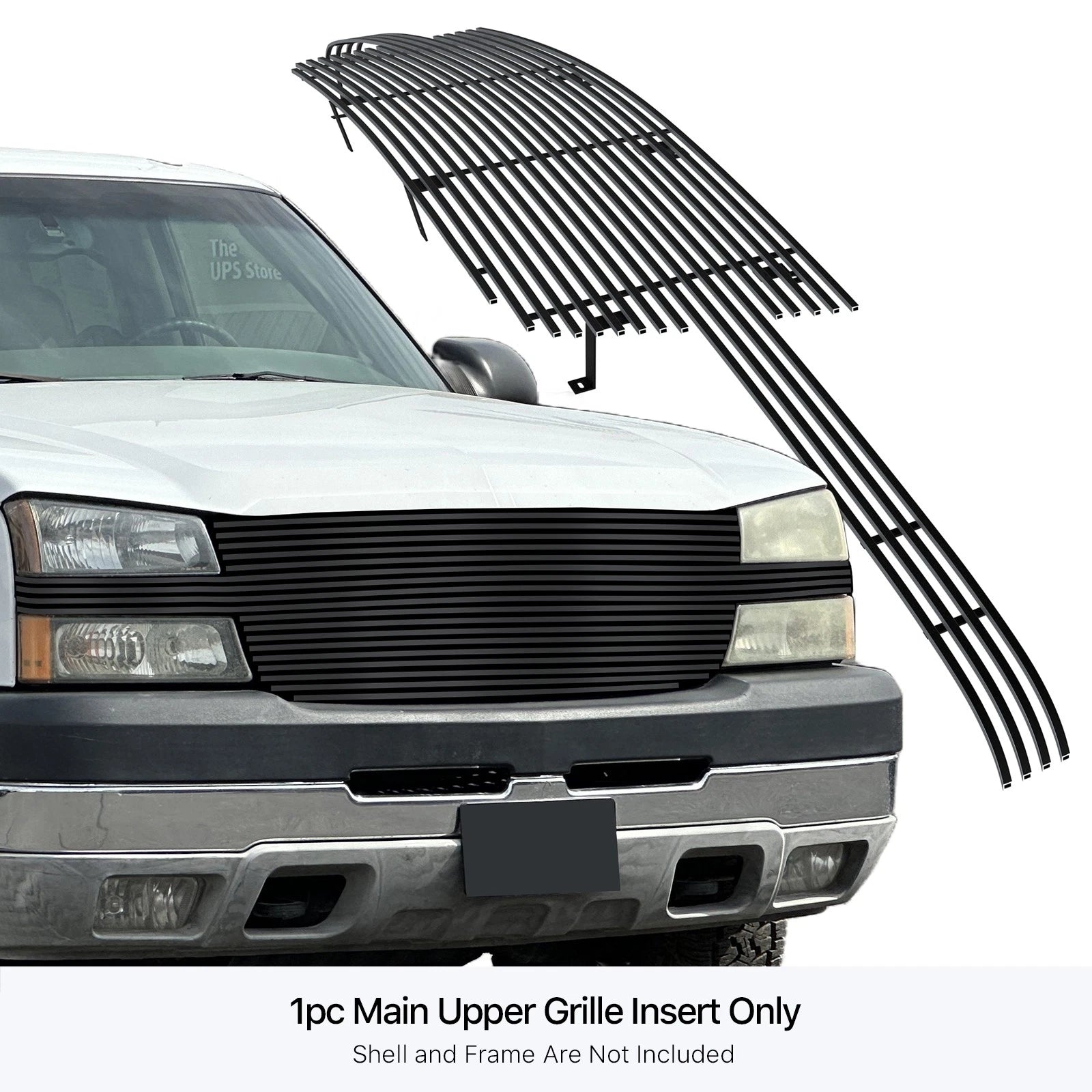 Main Upper Black Billet Grill Insert for Chevy Silverado 2500/3500 (2005-2006)