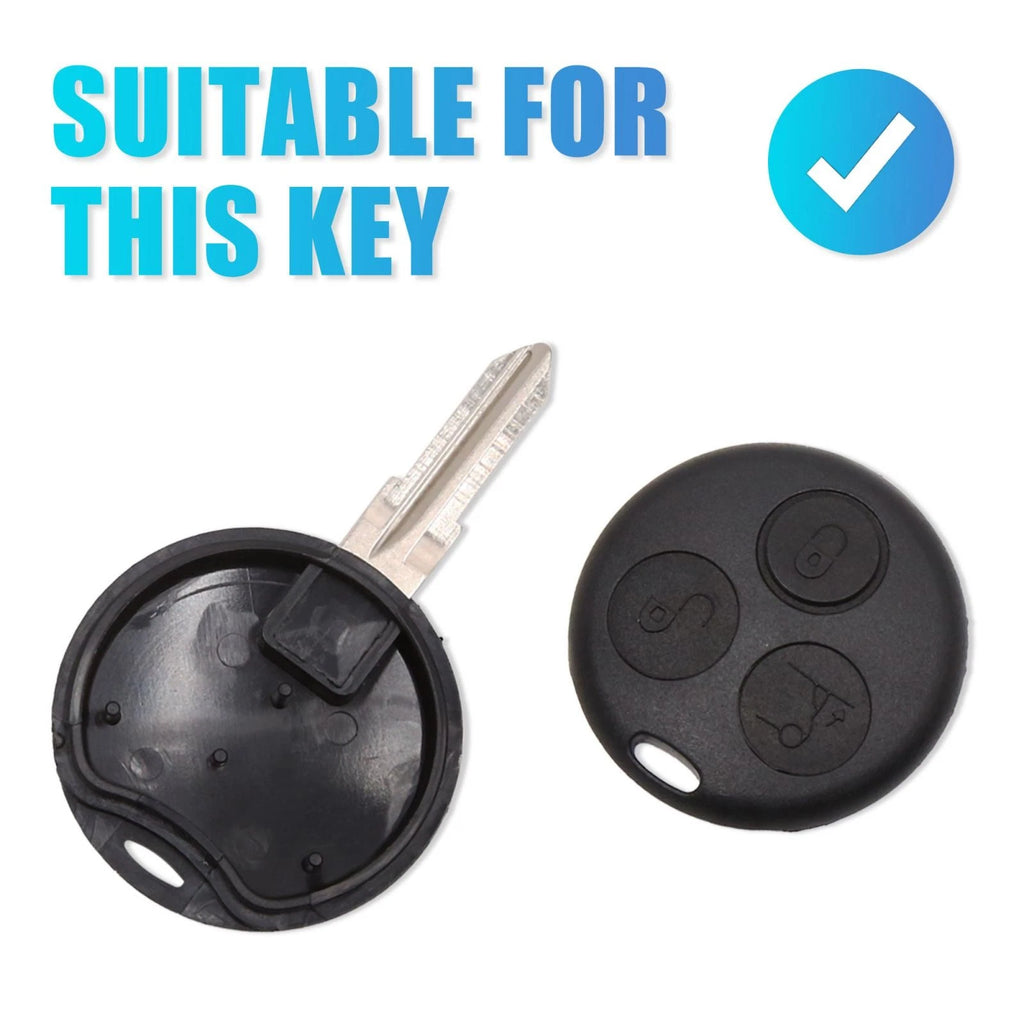 Key Shell Case for Mercedes-Benz Smart Fortwo 3 Button (2007–2014)