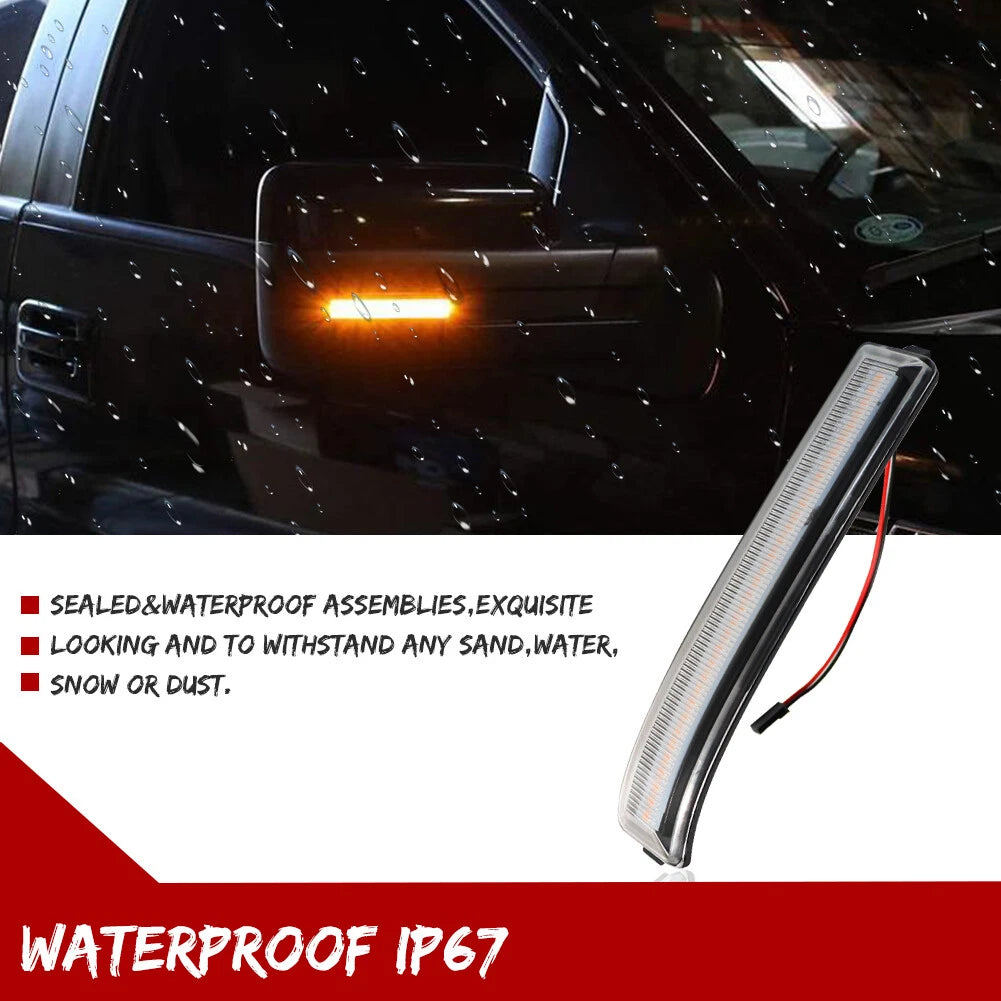 Clear Lens Amber LED Side Mirror Marker Lights for F-150 (2009–2014)