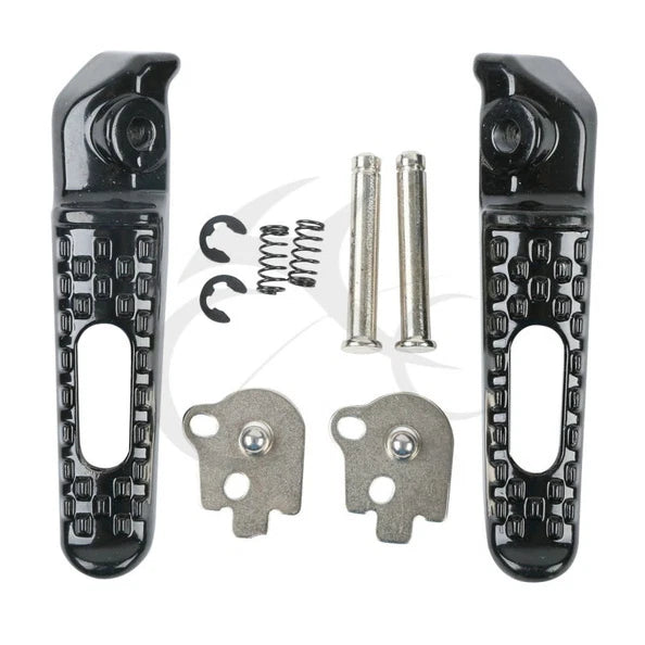 Set of 2 Black Rear Passenger Footrests Foot Pegs for Honda CBR1000RR (2004–2007)