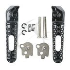 Set of 2 Black Rear Passenger Footrests Foot Pegs for Honda CBR1000RR (2004–2007)