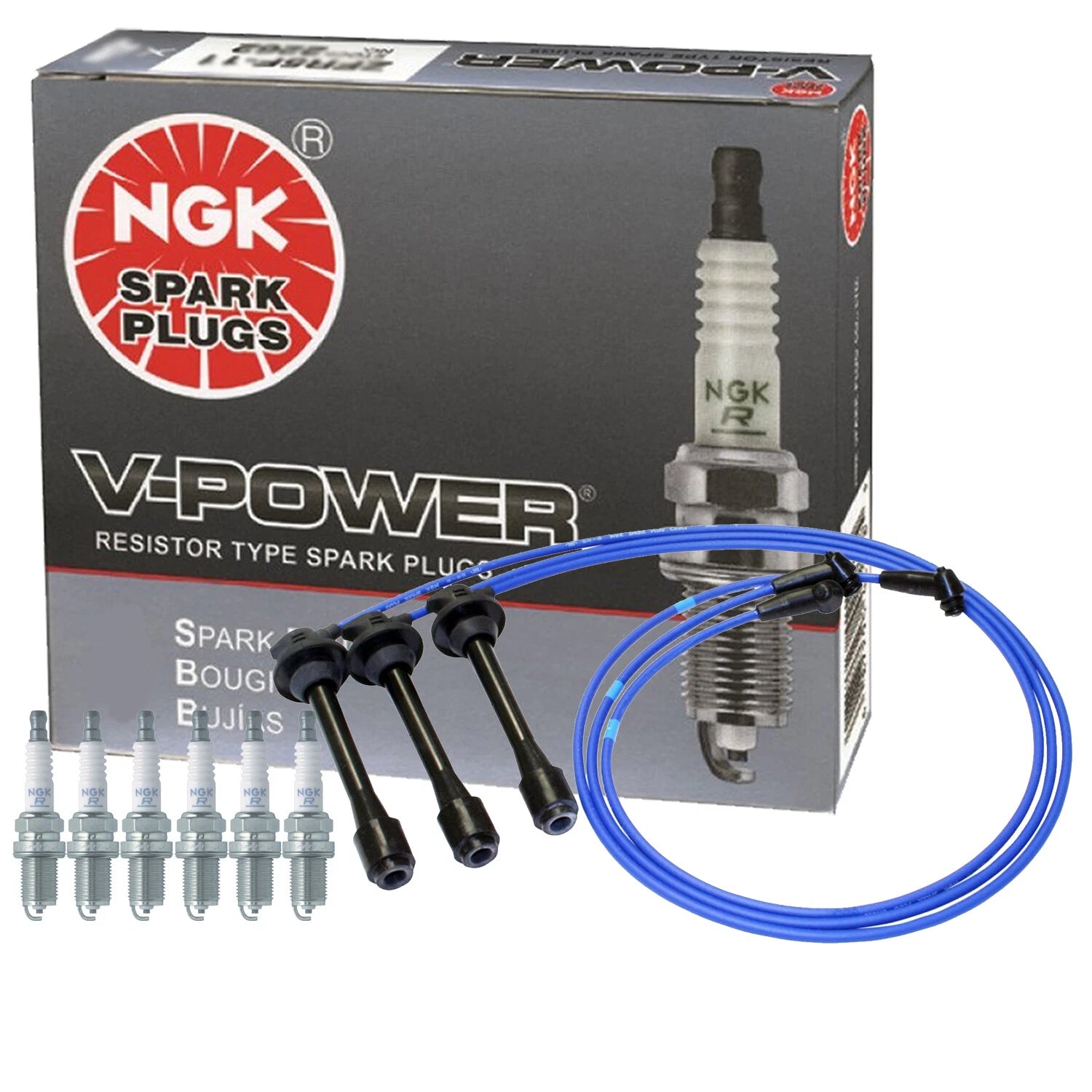 Set of 6 NGK V-Power Spark Plugs for Lexus ES300 Toyota Solara (1992–2003)