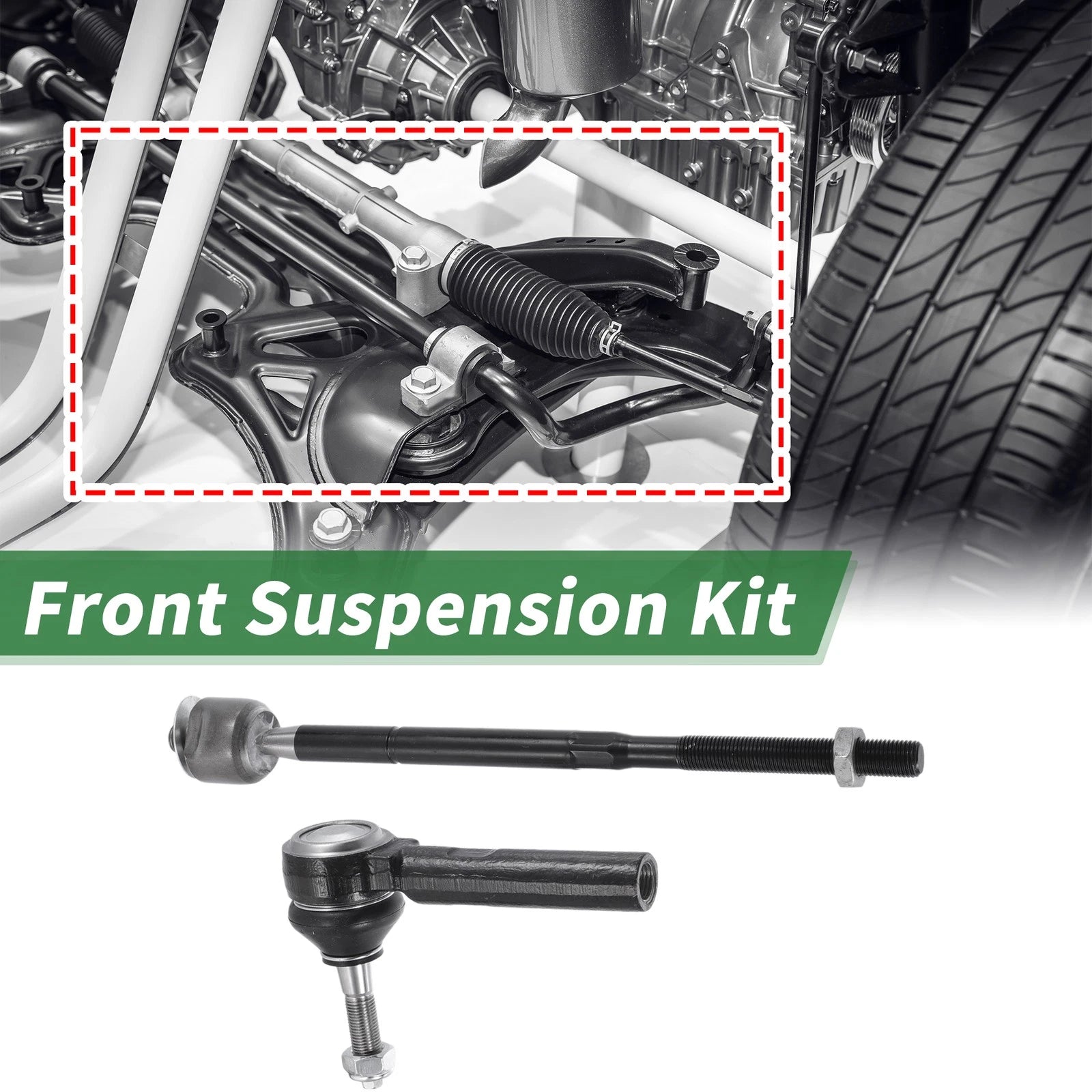 Set of 6 Front Suspension Kit Tie Rod End & Sway Bar Link for Dodge Journey (2009–2020)