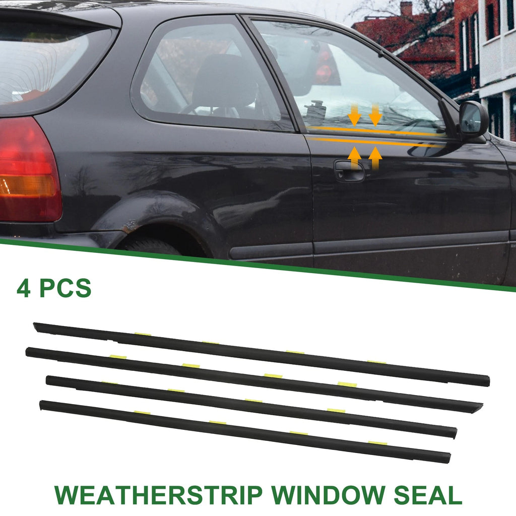 Set of 4 Weatherstrip Window Seal No.72450S04003 for Honda Civic (1996–2000)