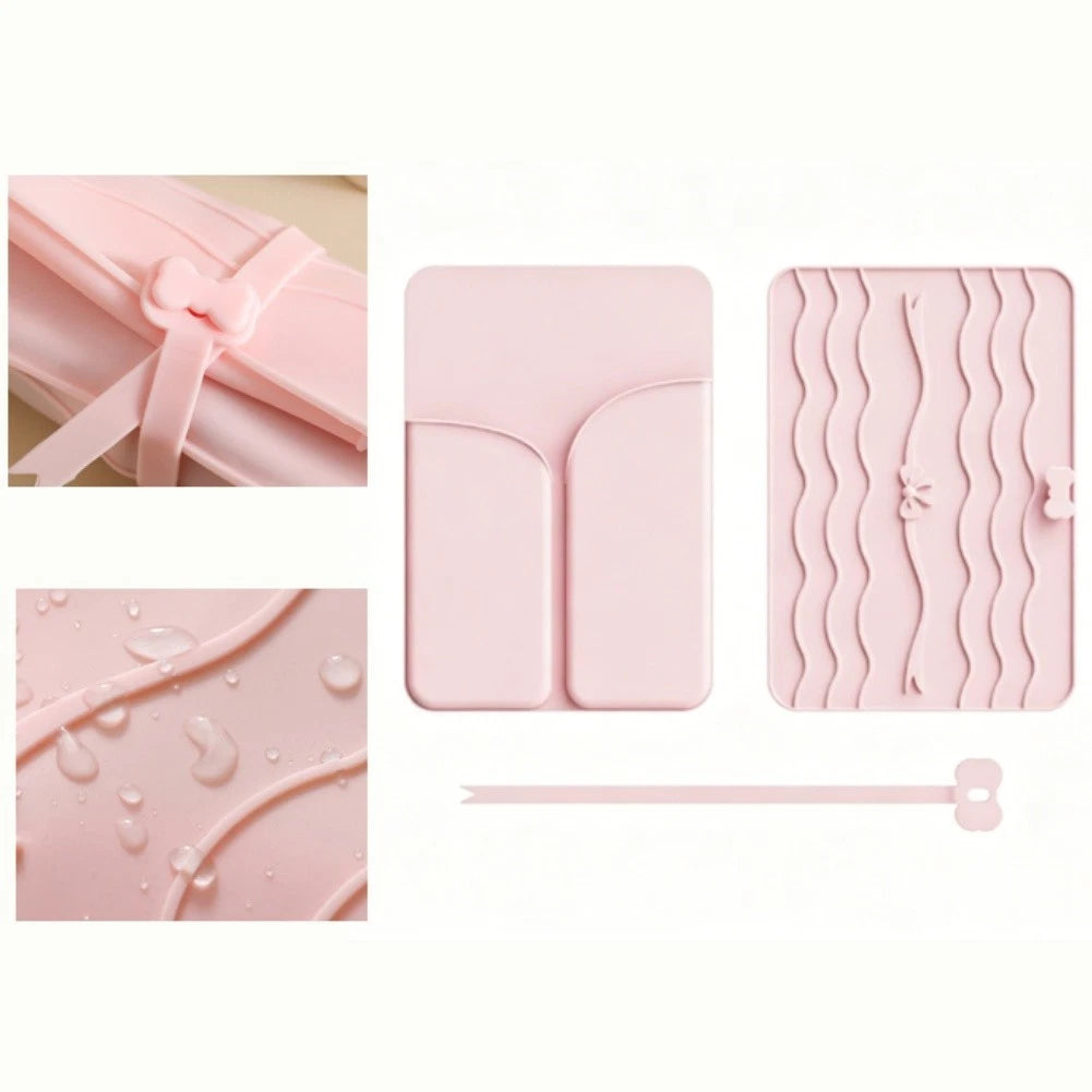 Foldable Heat Insulated Silicone Bag for Curling Iron and Hair Tools