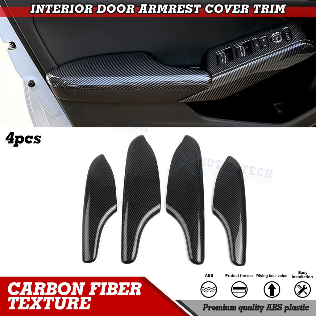 Carbon Fiber Texture Interior Door Armrest Panel Trim for Honda Civic (2022–2025)