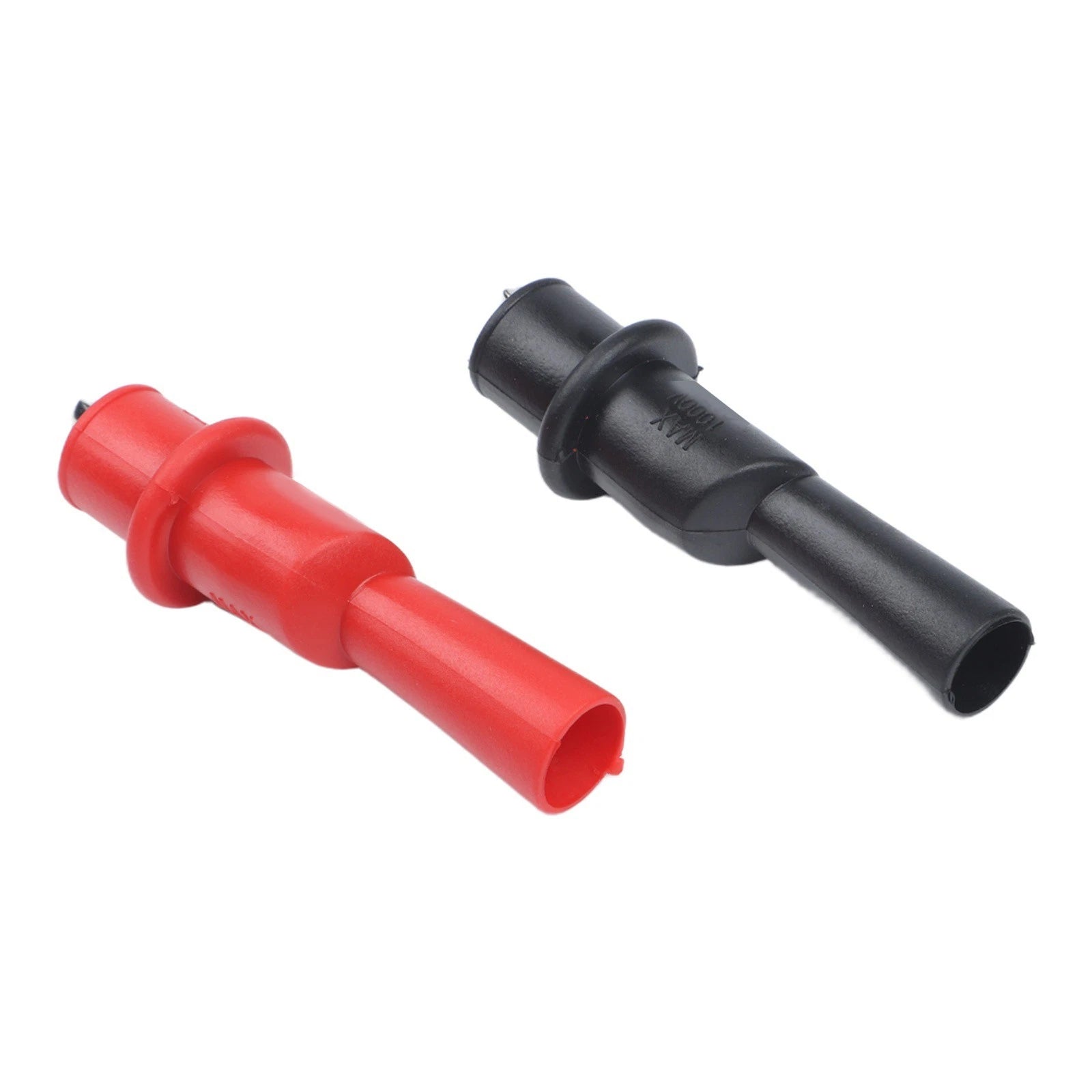 Pair of 10mm Crocodile Clips Red Black Nickel Plated Steel 1000V 10A