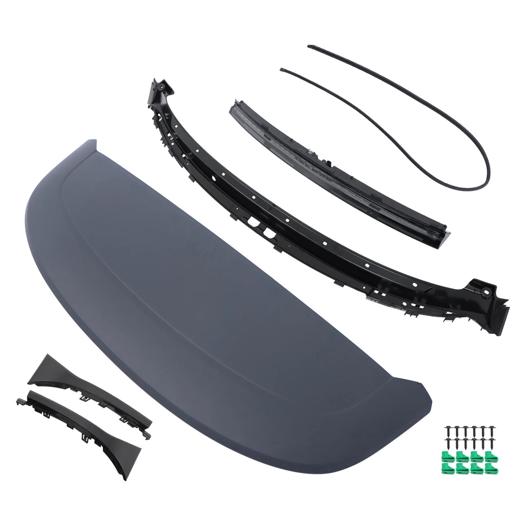 Rear Spoiler Assembly for Land Rover (2013–2022) with Brake Light, Black Plastic