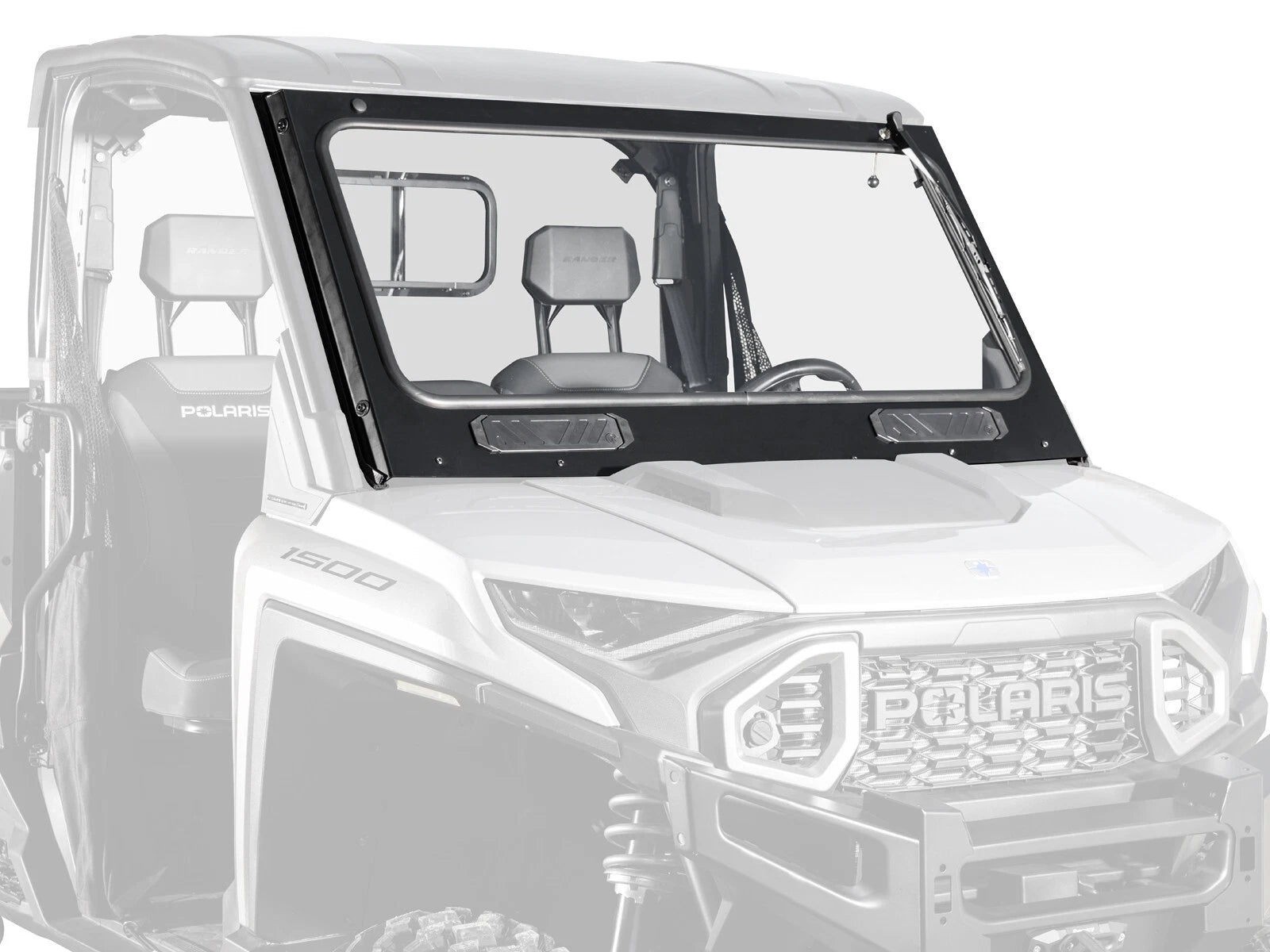 SuperATV Glass Windshield for Polaris Ranger XD 1500 (2018–2023) W/ Wipers