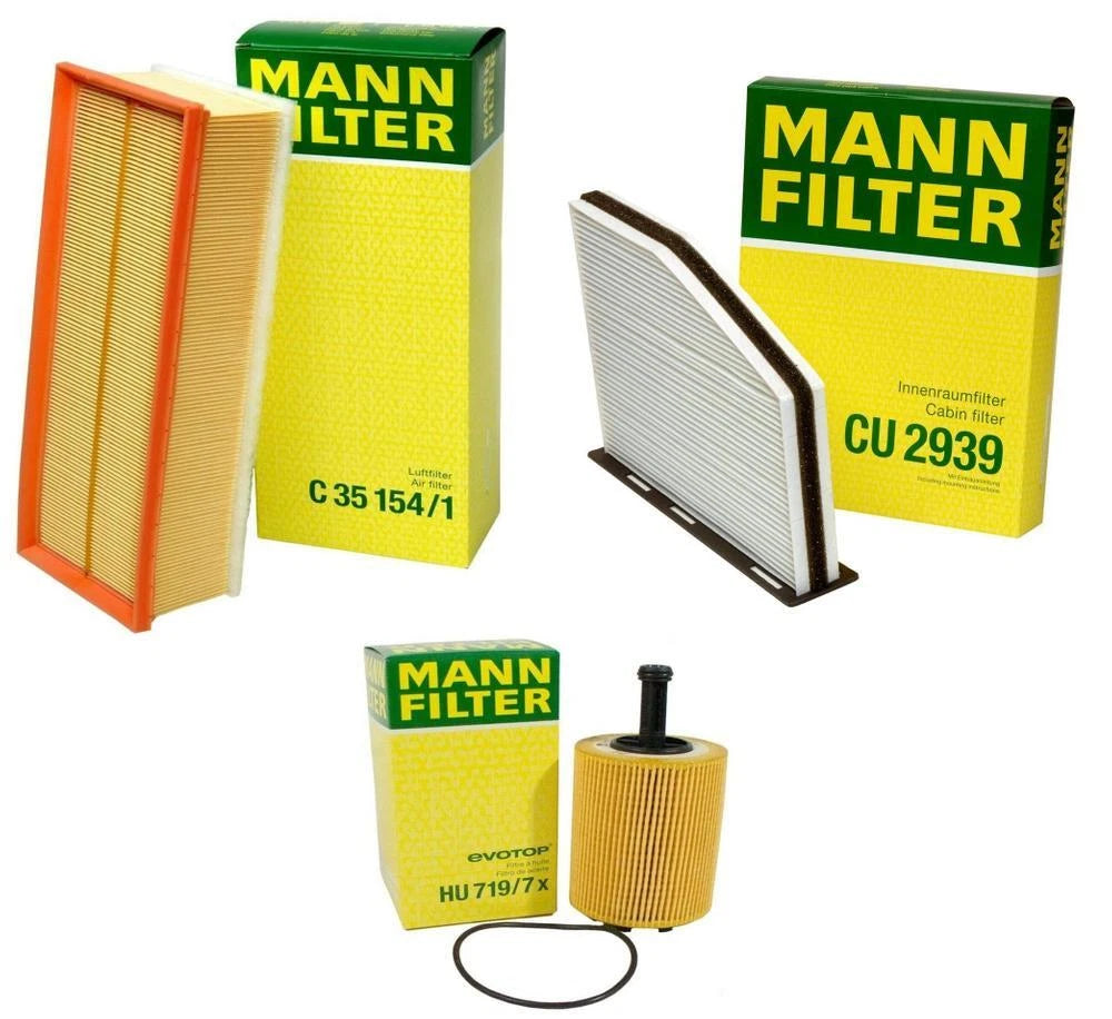 Mann Oil Air Carbon Cabin Filter Service Kit for Audi A3 Volkswagen Golf (2013–2020)