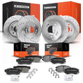 Set of 4 Drilled Brake Rotors & Ceramic Pads for Kia Sonata Tucson