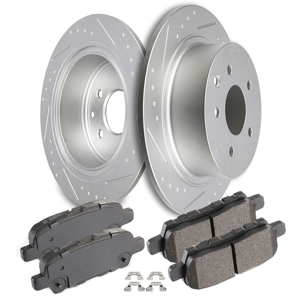 Rear Drilled Disc Rotors & Ceramic Brake Pads for Buick (2005–2009)