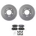 Set of 2 Bosch QuietCast Rear Rotors & Akebono ProACT Pads for Forte Veloster (2014–2020)