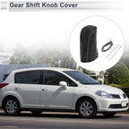 1 Pc Gear Shift Knob Cover for Nissan Tiida (2004–2012) Pebbled Black Grey