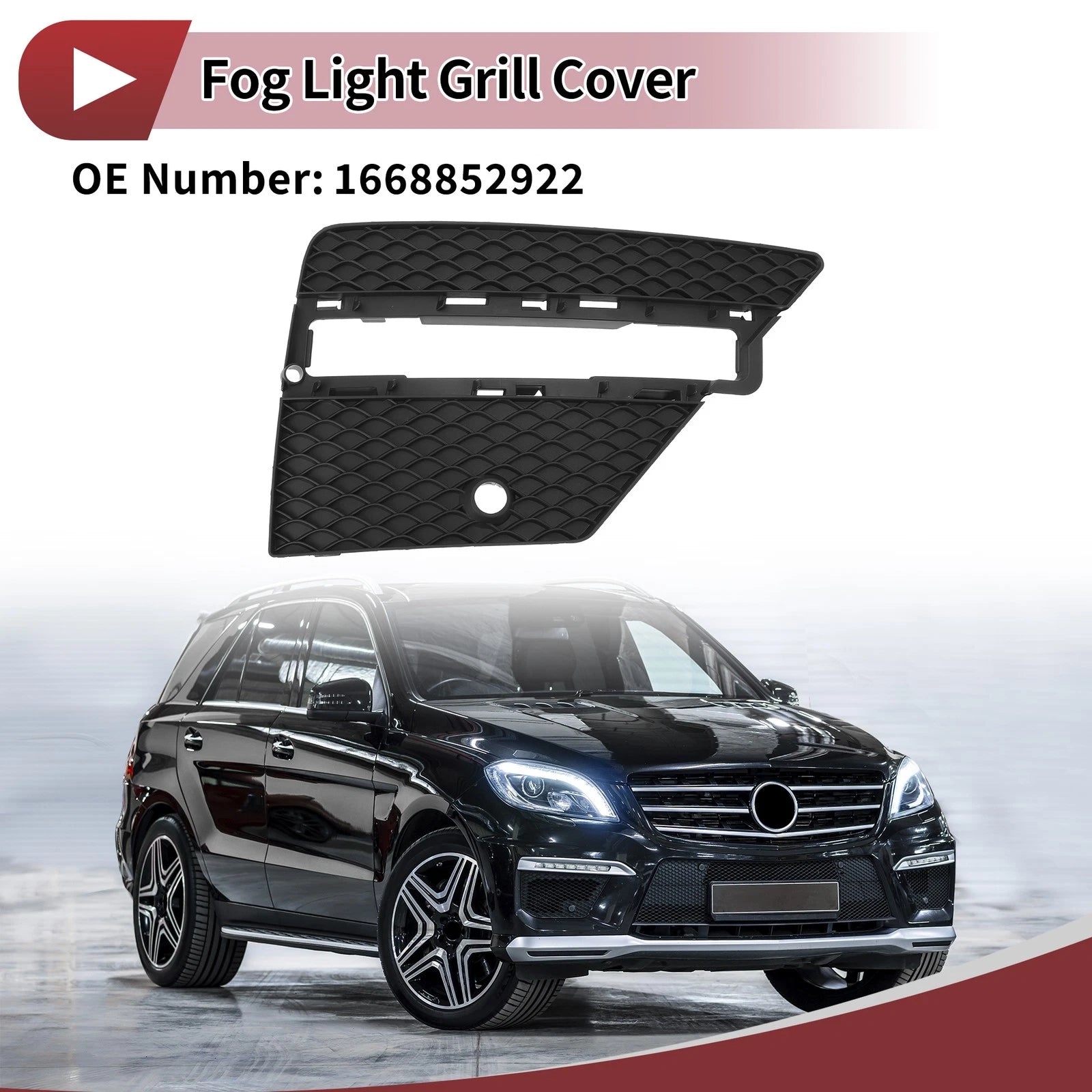 1 Pc Fog Light Grill for Mercedes-Benz ML350 (2012–2015) No. 1668852922