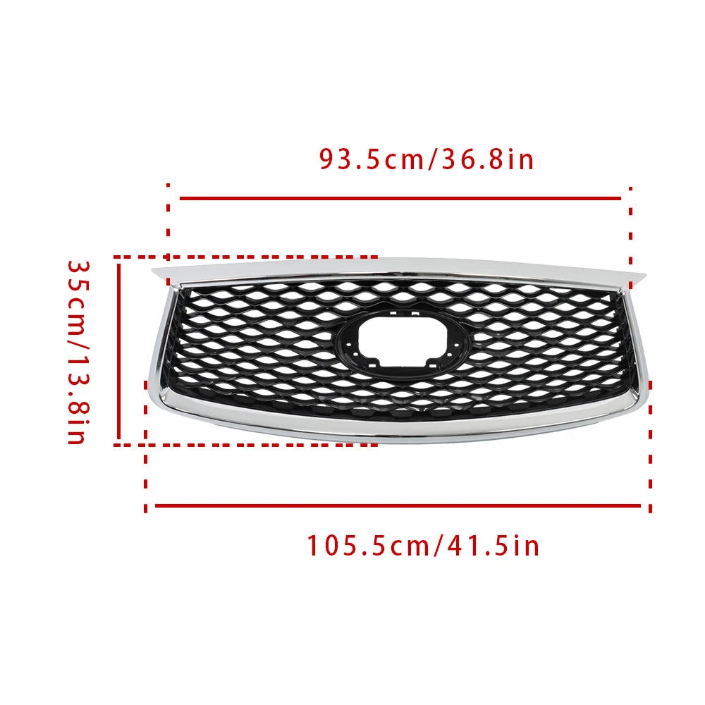 Chrome Black Front Upper Grille for Infiniti QX50 (2019â2023)