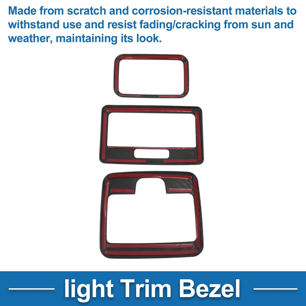 Light Trim Bezel Set for Suzuki Spacia Custom (Carbon Fiber, Black)