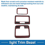 Light Trim Bezel Set for Suzuki Spacia Custom (Carbon Fiber, Black)