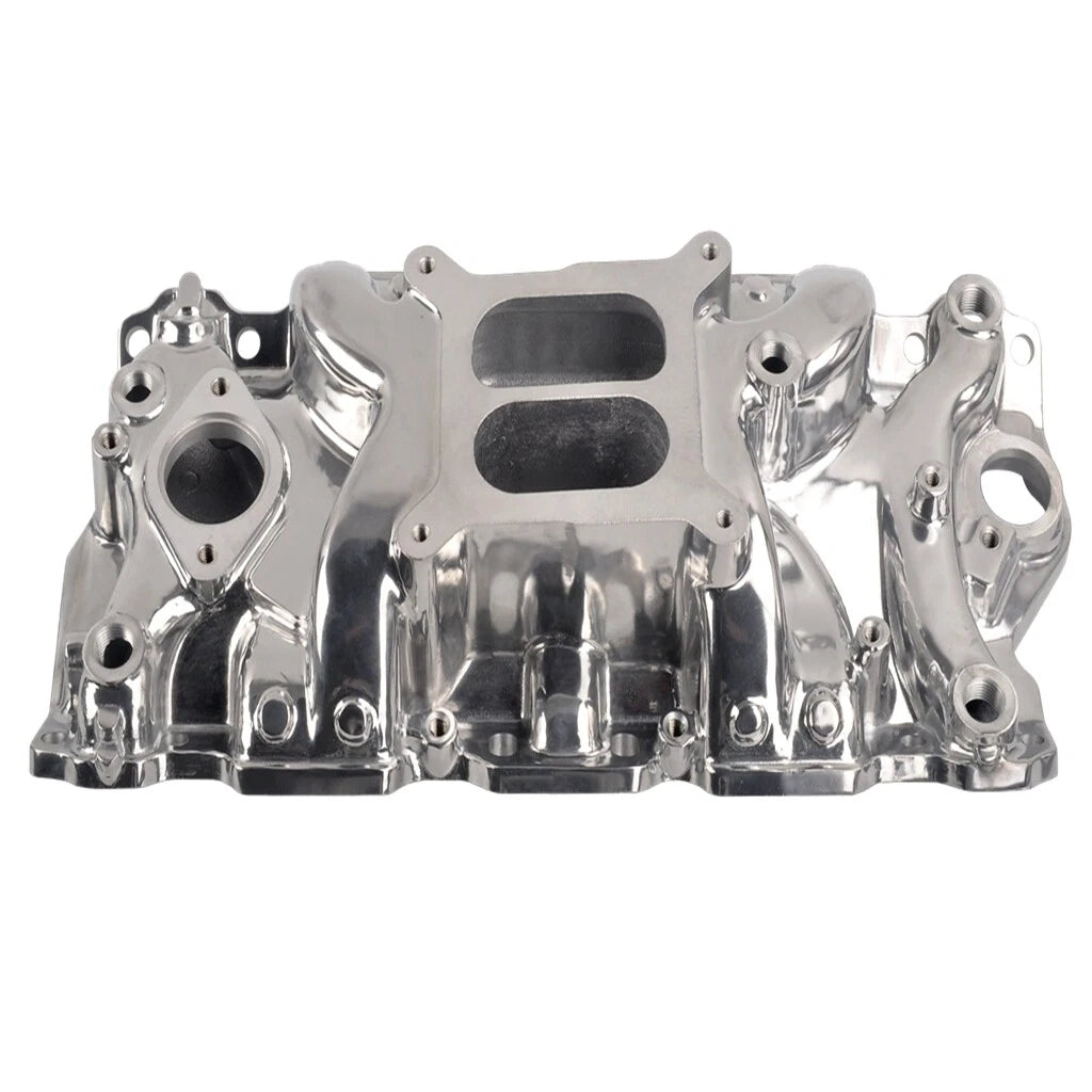 Dual Plane Intake Manifold for Chevy 350 (1955–1995) Polished