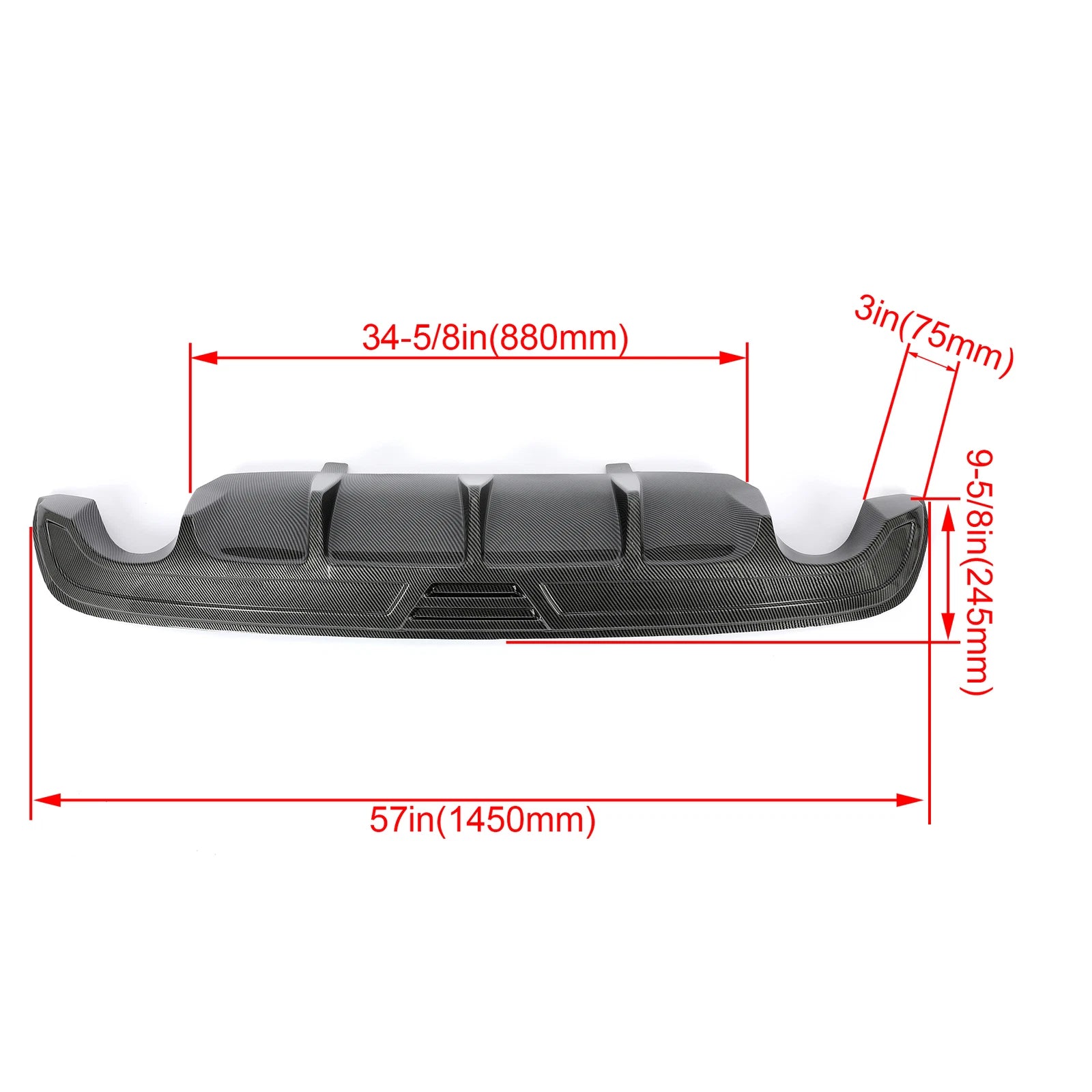 Rear Diffuser Lip for Nissan Teana Altima (2016–2019) Carbon Fiber Style