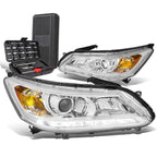 LED DRL Chrome/Amber Headlight Lamps for Honda Accord 2013–2015