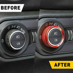 Aluminum A/C Switch Knob Trim Cover for Jeep Wrangler JL & JT (2018–2023)
