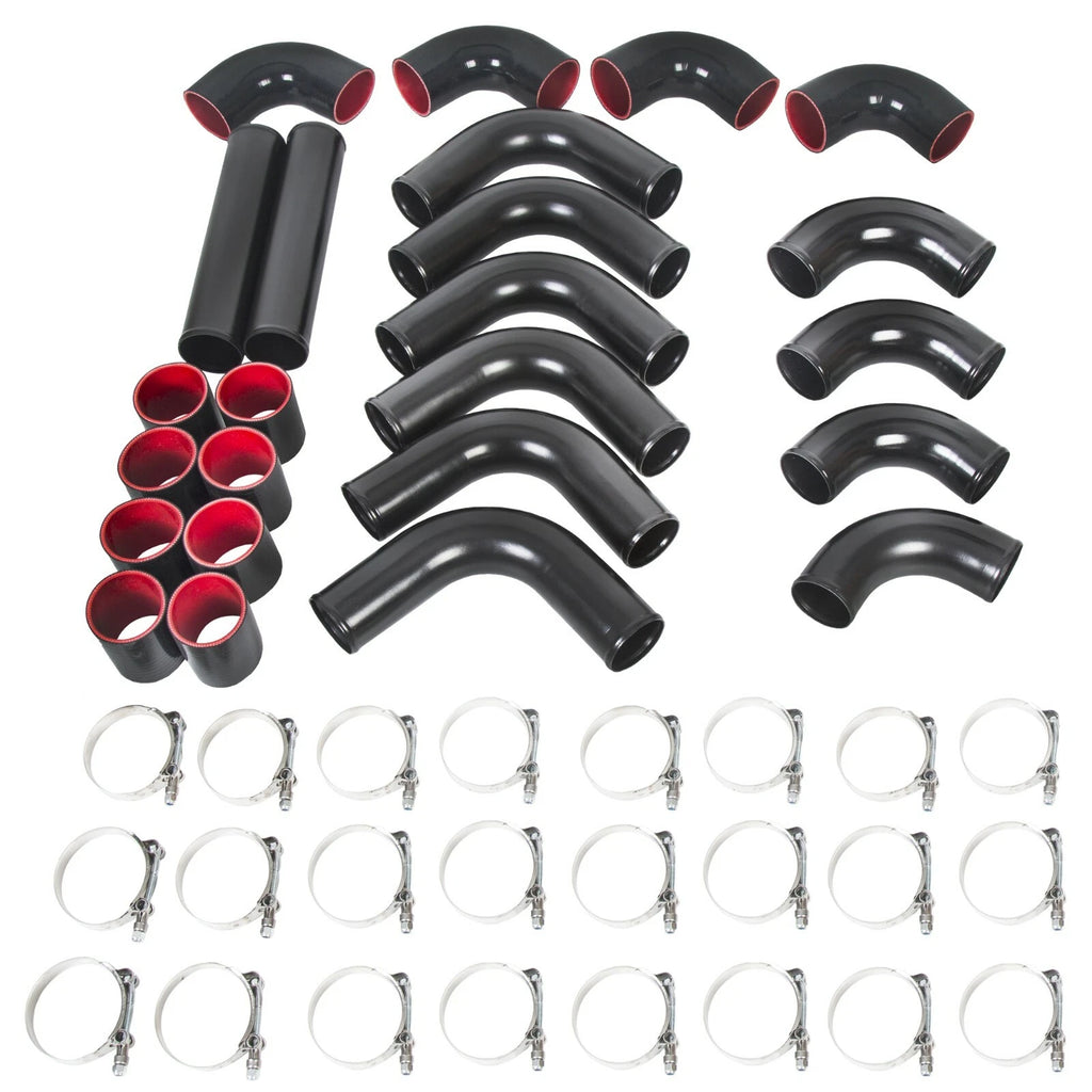 12Pcs 2.5" Turbo Aluminum Intercooler Piping Kit with T-Bolt Clamps