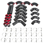 12Pcs 2.5" Turbo Aluminum Intercooler Piping Kit with T-Bolt Clamps